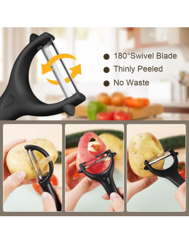 Set de Peladores de Verduras AUAUY 2PCS Acero Inoxidable