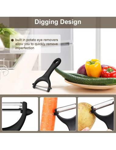 Set de Peladores de Verduras AUAUY 2PCS Acero Inoxidable