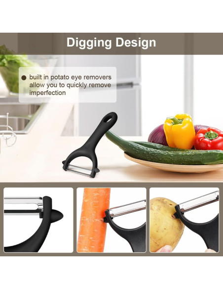 Set de Peladores de Verduras AUAUY 2PCS Acero Inoxidable