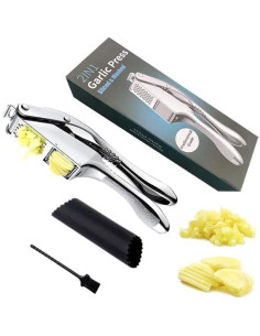 Prensa de Ajo y Picadora 2 en 1 Genérico - Aluminio, Apta Lavavajillas 2