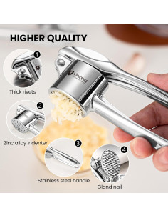 Prensa de Ajo Vinland de Acero Inoxidable 316L - Ergonómica y Apta para Lavavajillas 2
