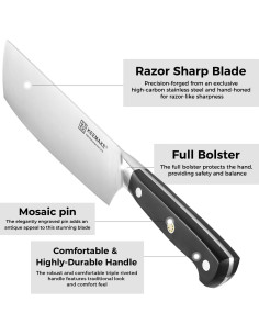 Cuchillo Nakiri KEEMAKE 17.8 cm Acero Inoxidable Mango Ergonómico 2