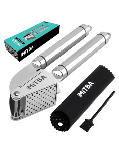 Prensa de Ajo MiTBA Acero Inoxidable con Pelador y Cepillo