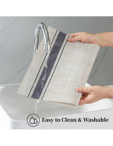 Manteles Individuales Leetaltree Caqui-Azul Juego de 6