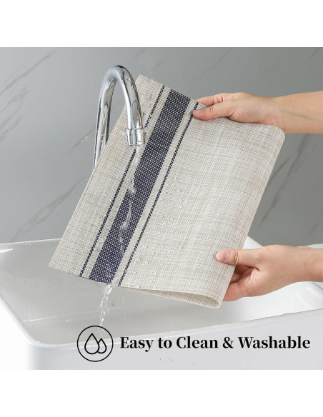 Manteles Individuales Leetaltree Caqui-Azul Juego de 6