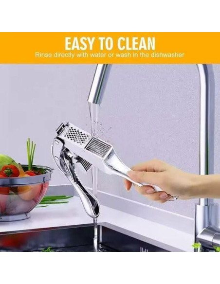 Prensa y Cortador de Ajo 2 en 1 Genérico - Acero Inoxidable