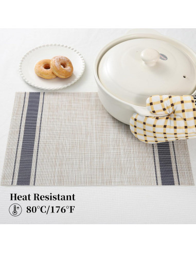 Manteles Individuales Leetaltree Caqui-Azul Juego de 6