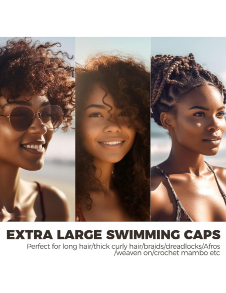 Gorro de Natación Grande YOGINGO Silicona para Cabello Largo