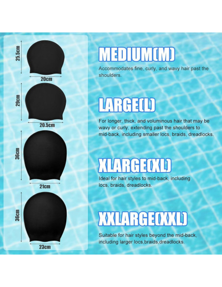 Gorro de Natación Grande YOGINGO Silicona para Cabello Largo