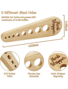 Deshojador de Hierbas Wavvter de Madera Natural 8 Agujeros 2