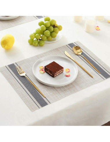 Manteles Individuales Leetaltree Caqui-Azul Juego de 6