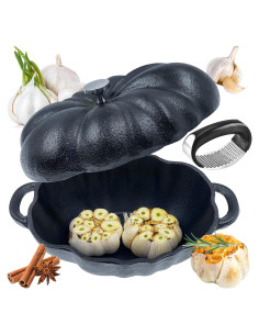 Asador de Ajo AOKDEER de Hierro Fundido Pre-Sazonado 21x13 cm