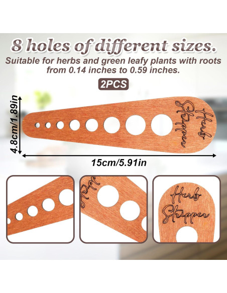 2 Piezas Deshojadora de Verduras de Madera Tweruna 15 cm