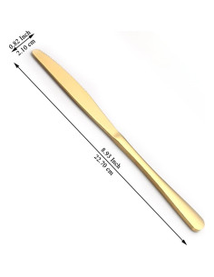 Juego de 12 cuchillos de cena dorados ReaNea de acero inoxidable 2