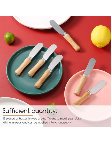 15 Piezas Cuchillos para Untar Mantequilla Patelai 11.5 cm