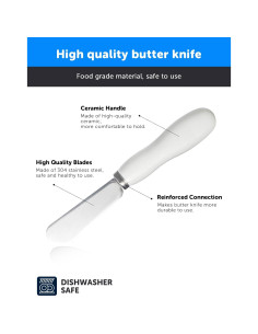 Cuchillo para Mantequilla AISBUGUR 13.2 cm Acero Inoxidable 4 Piezas 2