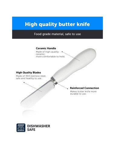 Cuchillo para Mantequilla AISBUGUR 13.2 cm Acero Inoxidable 4 Piezas