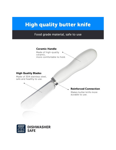 Cuchillo para Mantequilla AISBUGUR 13.2 cm Acero Inoxidable 4 Piezas