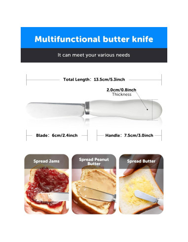 Cuchillo para Mantequilla AISBUGUR 13.2 cm Acero Inoxidable 4 Piezas