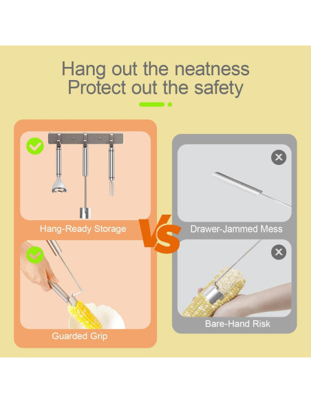 Set de Peladores de Maíz HKFALDRR 3 Piezas Acero Inoxidable