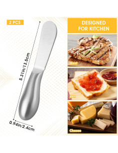 Juego de 2 Cuchillos para Untar Mantequilla Dimeho Acero Inoxidable 2
