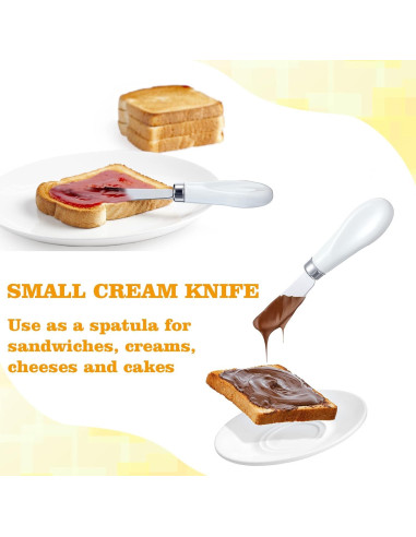 Cuchillos de Mantequilla Mixweer 4 Pcs Acero Inoxidable 13 cm