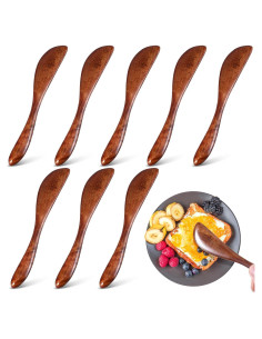 Juego de 8 Espátulas de Mantequilla de Madera FdcZeyxior 15cm
