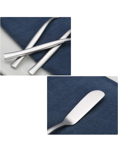 Juego de 12 cuchillos para mantequilla Xowine de acero inoxidable