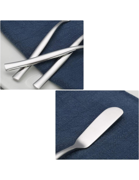 Juego de 12 cuchillos para mantequilla Xowine de acero inoxidable