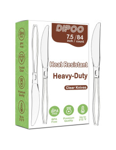 Cuchillos Desechables Dipoo Transparentes 19.05 cm 84 Unidades
