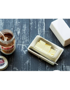 Plato para Mantequilla ZERO JAPAN BYK-12 WH con Cuchillo, Blanco 2