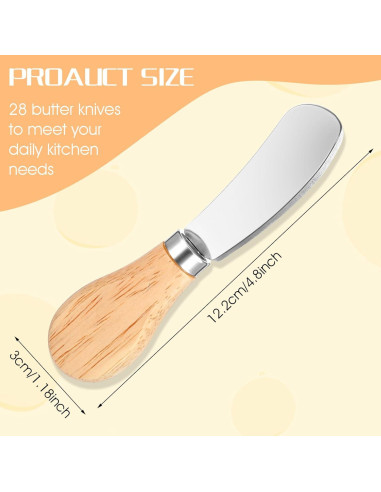 Juego de 28 Cuchillos para Untar Queso Molain - Acero Inoxidable