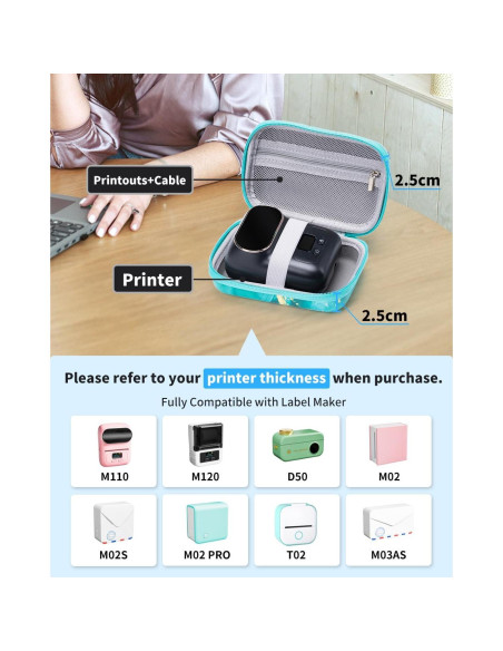 Funda Dura Memoking T02 para Mini Impresoras Verde