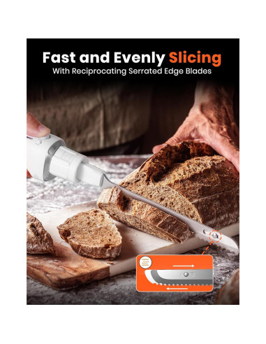 Cuchillo Eléctrico Inalámbrico Laudlife 40.7 cm Ergonomico