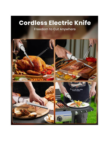 Cuchillo Eléctrico Inalámbrico Laudlife 40.7 cm Ergonomico