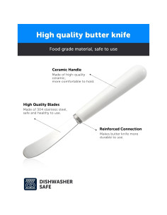 Cuchillo para Untar Mantequilla AISBUGUR 2Pack Acero Inoxidable 17.5 cm 2