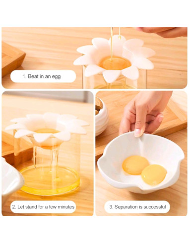 Separador de Huevo Margarita Genérico - Plástico Blanco