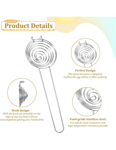 Separador de Huevos Dimeho Acero Inoxidable 2 Pcs 23 cm