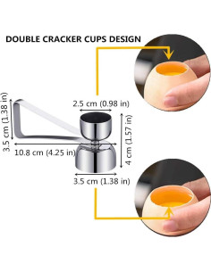 Cortador de Huevos Doble Taza Ishang Acero Inoxidable 10.8 cm 2