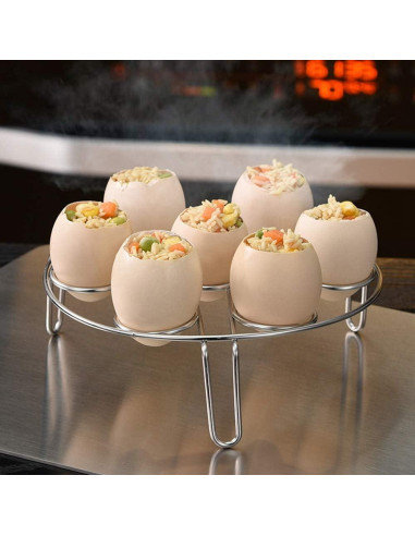 Cortador de Huevos Doble Taza Ishang Acero Inoxidable 10.8 cm