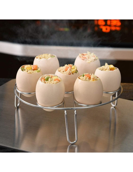 Cortador de Huevos Doble Taza Ishang Acero Inoxidable 10.8 cm