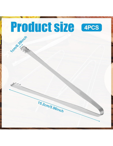 4 Pinzas de Acero Inoxidable BOXOB para Chalaza de Huevo 15.2 cm