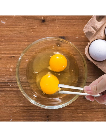 4 Pinzas de Acero Inoxidable BOXOB para Chalaza de Huevo 15.2 cm