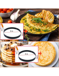 Juego de 2 Anillos de Tortilla WOWITIS 20 cm Antiadherente 2