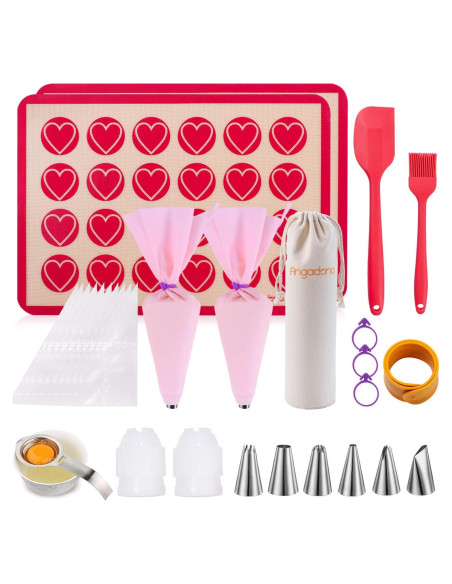 Kit de Hornear Macarons Angadona - 30 Piezas Silicona