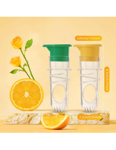 Exprimidor de Limón Manual Genérico con Filtro y Tapa - 2 Piezas Amarillo y Verde 2