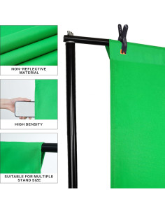 Fondo de Pantalla Verde GFCC 2.13x3.04m Lavable y Plegable 2