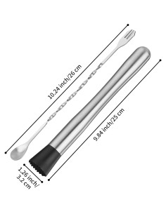 Set de Muddler y Cuchara de Bar tifanso - Acero Inoxidable 2