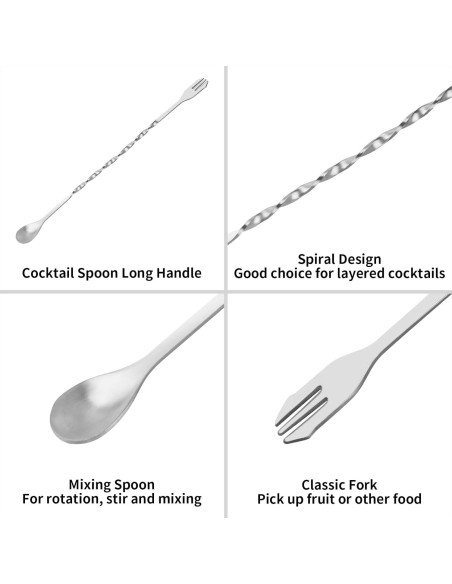 Set de Muddler y Cuchara de Bar tifanso - Acero Inoxidable