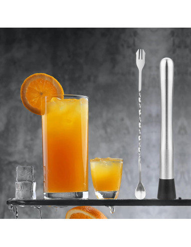 Set de Muddler y Cuchara de Bar tifanso - Acero Inoxidable